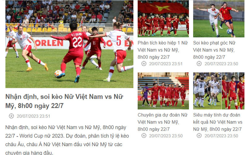 Cập nhật th&ocirc;ng tin soi k&egrave;o World Cup nữ 2023 tại Bongdanet.mobi